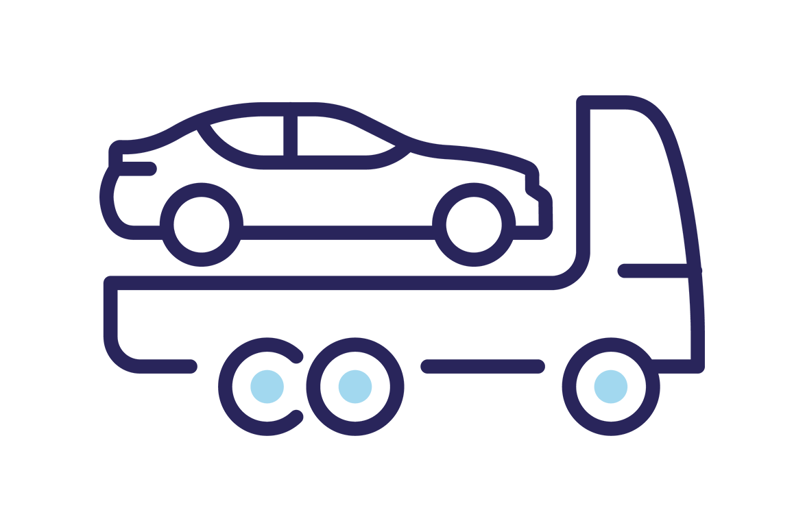 Car on a transporter